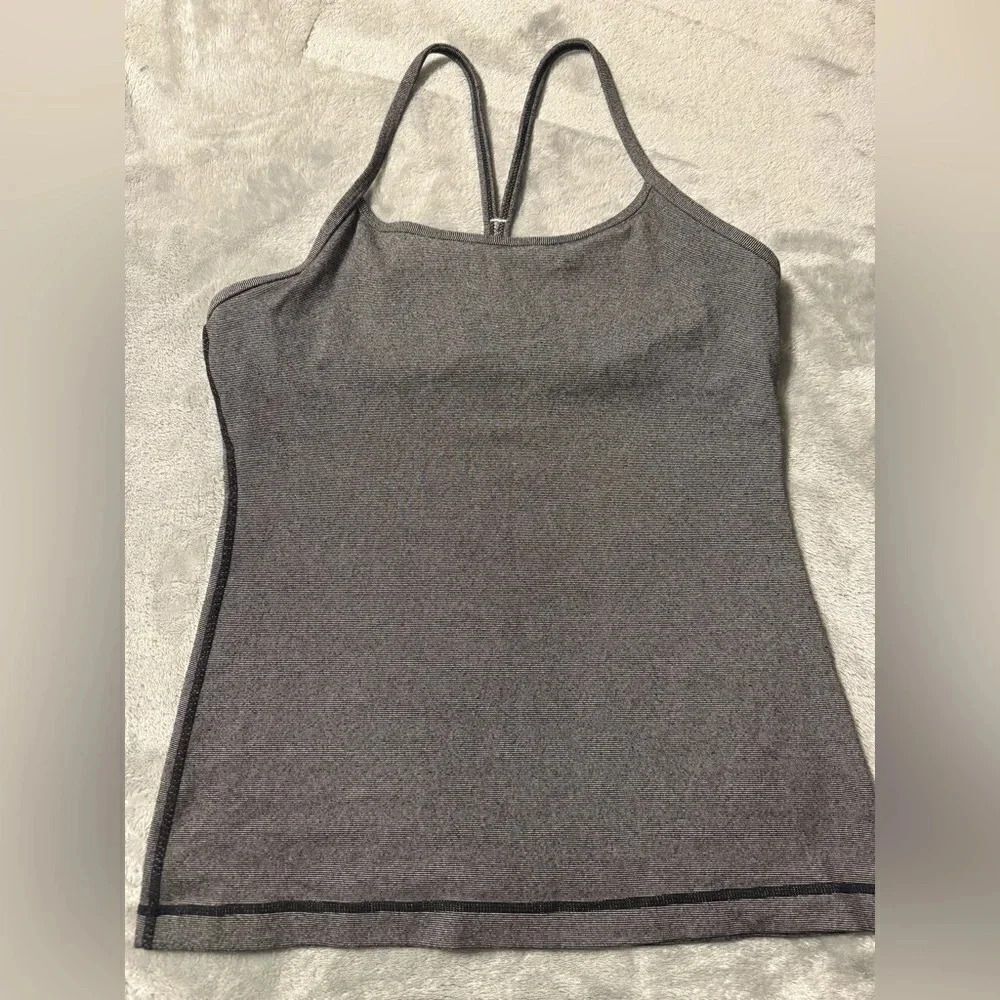 Lululemon Power Y tank Grey and black stripe - No size see measurements